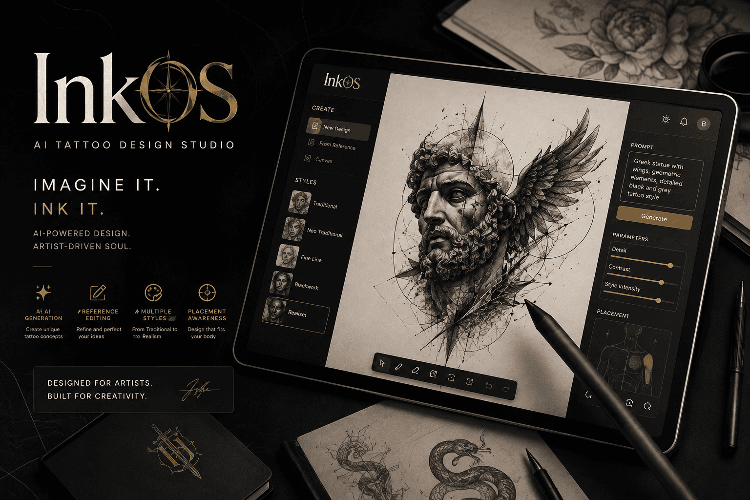 InkOS | AI Tattoo Creator proje kapak görseli
